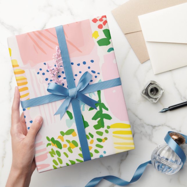 Pastellfarbene Prepper-Patchworkarbeit Geschenkpapier (Schenken)