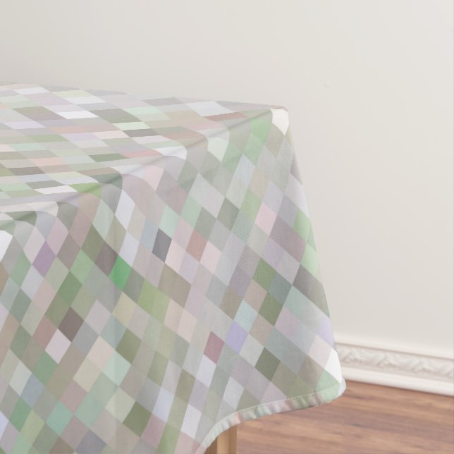 Pastellfarbene Quadrate Tischdecke (Beispiel)