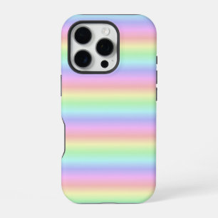 Pastellfarbene Regenbogenstreifen - Muster iPhone 16 Pro Hülle