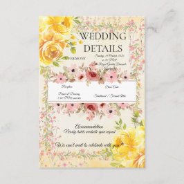 Pastellfarbene Romantische Hochzeitsinformationen  Begleitkarte