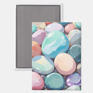Pastellfarbene Steine Magnet
