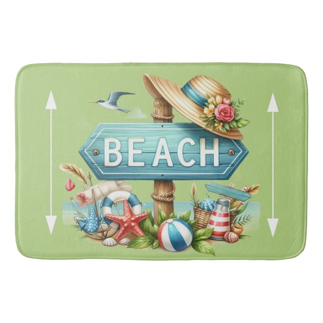 Pastellfarbene Strandmuscheln Badematte (Vorderseite)
