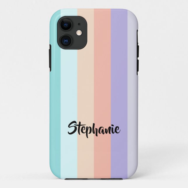Pastellfarbene Streifen Moderne Mode Case-Mate iPhone Hülle (Rückseite)
