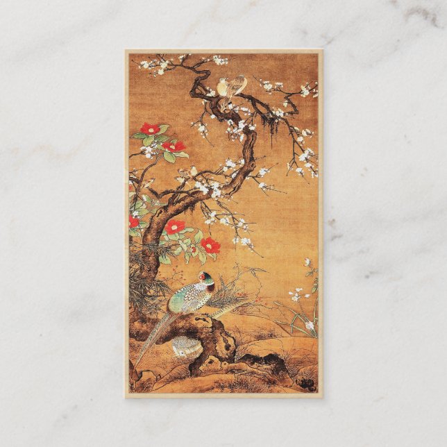 Pastellfarbene und kamellische chinesische Farbkun Visitenkarte (Vorderseite)