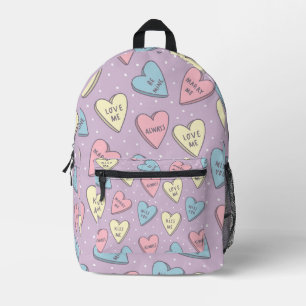 pastellfarbene Valentinstag-Herzbonbons Bedruckter Rucksack