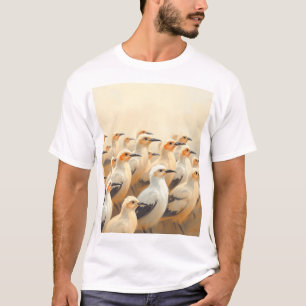 Pastellfarbene Vogelschar T-Shirt