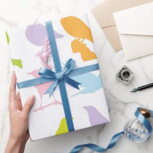 Pastellfarbene Vogelvielfalt Geschenkpapier