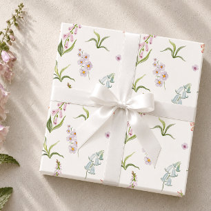 Pastellfarbene Wildblumen-Botanik-Verpackungspapie Geschenkpapier