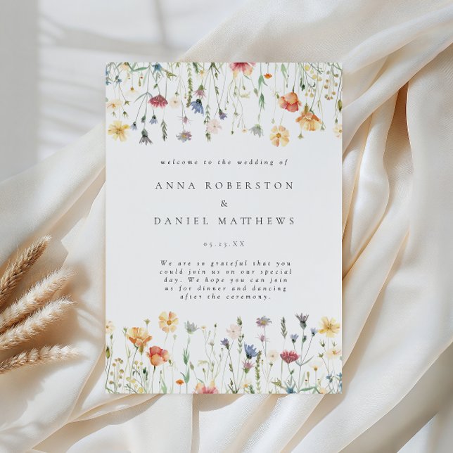 Pastellfarbene Wildblumen-Hochzeitsprogramm Programm (Von Creator hochgeladen)