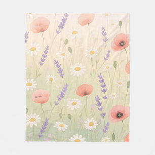 Pastellfarbene Wildblumenwiese Sanfte Blüte Fleecedecke