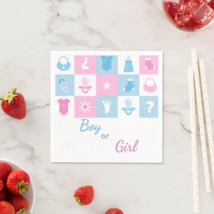 Pastellfarbene winzige Icons Baby-Partys & Geschle Serviette