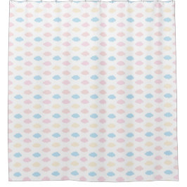 Pastellfarbene Wolken Rosa Blau Gelb Modern Duschvorhang