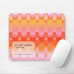 Pastellfarbene Zickzackwellen in heißem Rosa, abst Mousepad