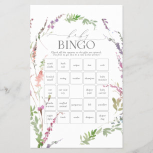 Pastellfarbener Baby Shower Bingo-Spiel Flyer mit 