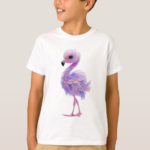 Pastellfarbener flauschiger Flamingo-Küken-Kinder T-Shirt