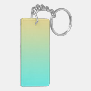 Pastellfarbener Gradient-Hintergrund Türkis Gelb Schlüsselanhänger