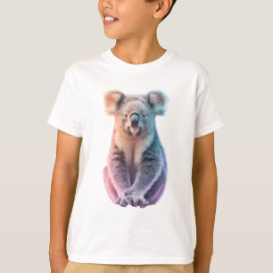 Pastellfarbener Gradient Koala Kinder T-Shirt