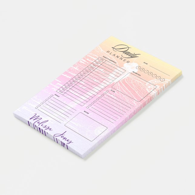 Pastellfarbener Gradient Libellen personalisierter Post-it Klebezettel (angewinkelt)