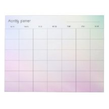 Pastellfarbener Gradient Monatsplaner, anpassbarer