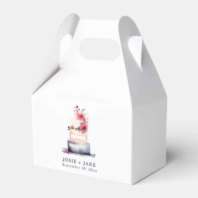 Pastellfarbener Hochzeitstorte Geschenkschachtel (Vorderseite)