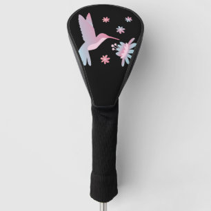 Pastellfarbener Kolibri mit Blütengeschenk Golf Headcover