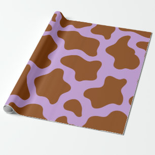 pastellfarbener lila Kuhdruck Geschenkpapier