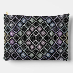 Pastellfarbener Mosaik-Mandala mit silbernem Gitte Zubehörtasche