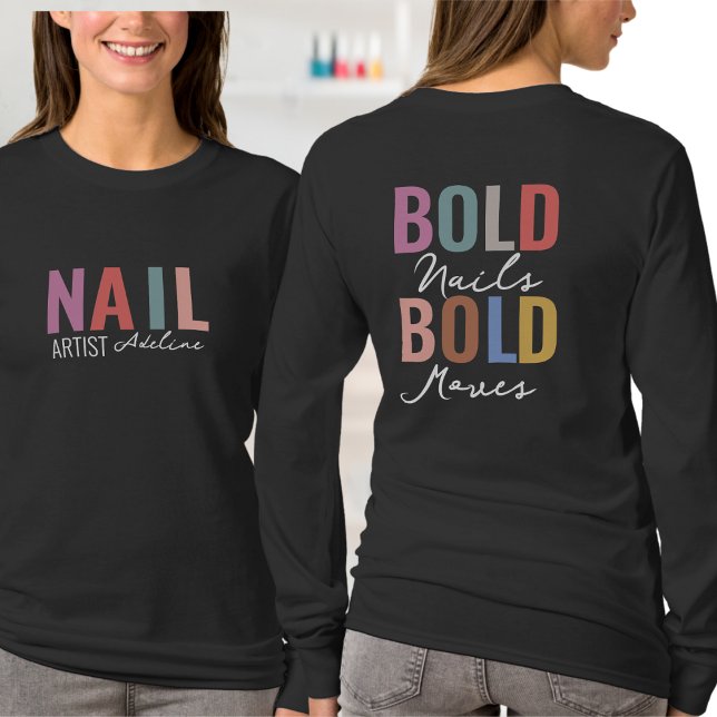 Pastellfarbener Nagelkünstler Motivationsangebot T-Shirt (Von Creator hochgeladen)