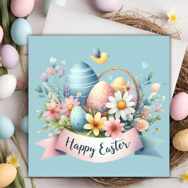 Pastellfarbener Osterkorb Gezielter Ostern Feiertagskarte