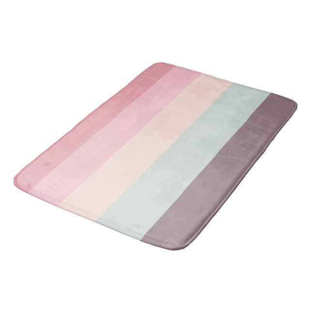 pastellfarbener Regenbogen Badematte (Schrägansicht)