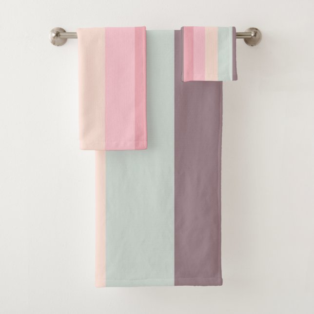 pastellfarbener Regenbogen Badhandtuch Set (Insitu)