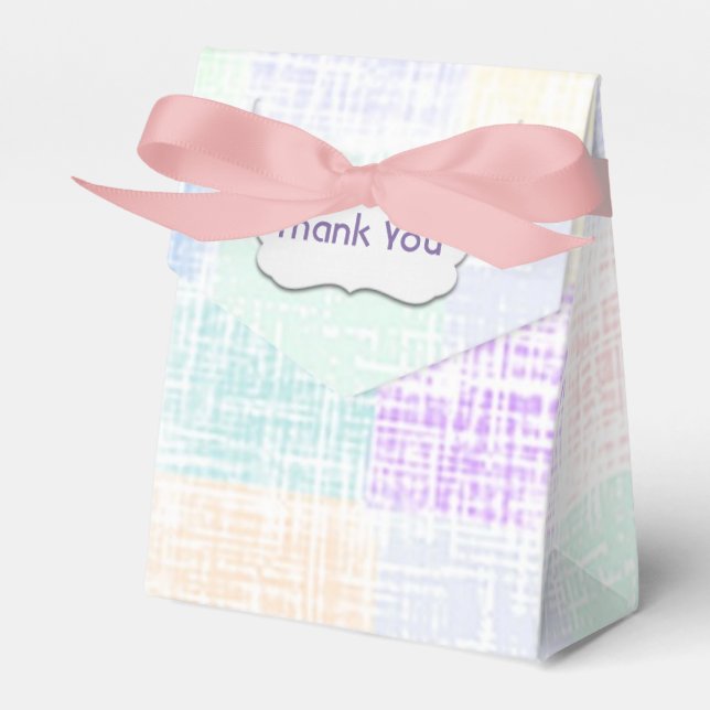 pastellfarbenes kariertes Design mit Anhänger Geschenkschachtel (Vorderseite)