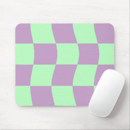 Pastellfarbenes Lila Green Wavy-Karton-Muster Mousepad