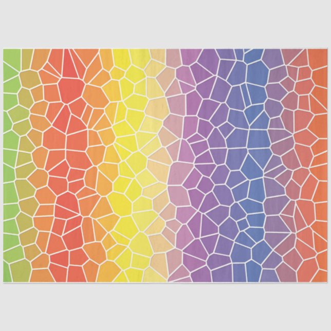pastellfarbenes Regenbogenmosaikpapier Seidenpapier (Vorderseite)