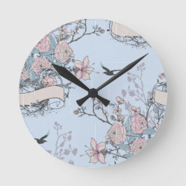 pastellfarbenes Shabby Chic Runde Wanduhr