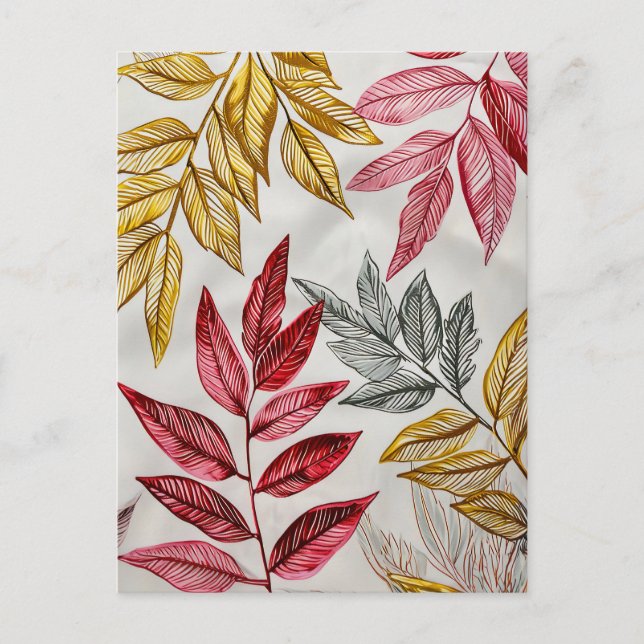 Pastellfarbenes Wasser - Illustration von Blätter Postkarte (Vorderseite)