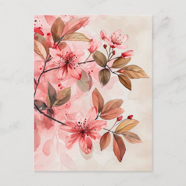 Pastellfarbenes Wasser - Illustration von Blätter Postkarte (Vorderseite)