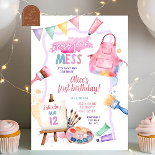 Pastellfarbenkleid für eine Mess-Geburtstagsparty Einladung