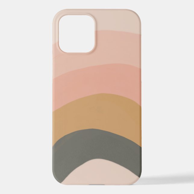 Pastellfarbenschmaler neutraler Regenbogen iPhone 12 Hülle (Rückseite)