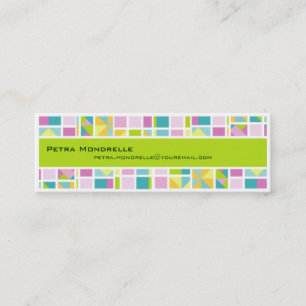 Pastellfarbgitter-(Limone) dünne Geschäfts-Karte Mini Visitenkarte