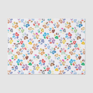 Pastellfarbhund und Katze Pawprints Seidenpapier