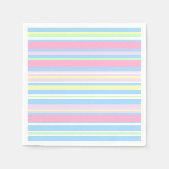Pastellfarbstreifen Serviette (Vorderseite)