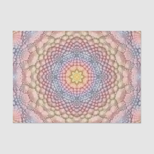PastellfarbVintages Fraktal-Kaleidoskop Seidenpapier (Vorderseite)