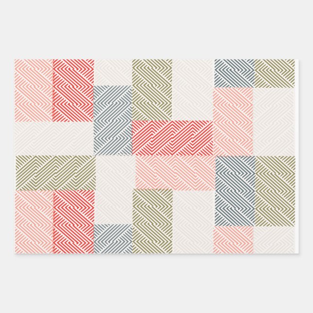 Pastellfeine Streifen Geschenkpapier Set (Vorderseite)