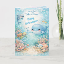 Pastellfete unter dem Meer - Babyparty Junge Ozean