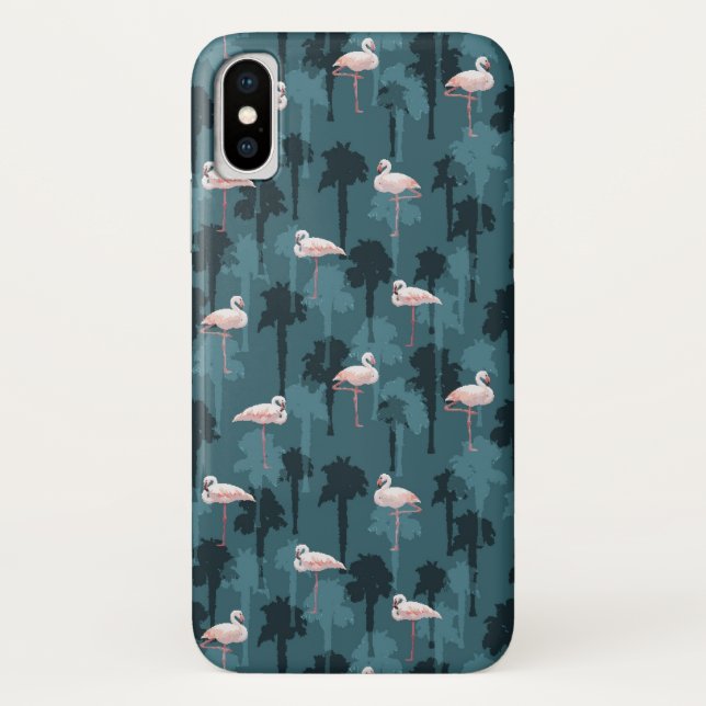 Pastellflamingos auf aquamarinem Case-Mate iPhone hülle (Rückseite)