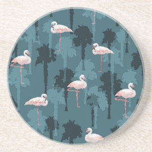 Pastellflamingos auf aquamarinem sandstein untersetzer