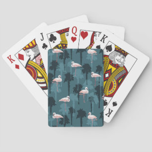 Pastellflamingos auf aquamarinem spielkarten