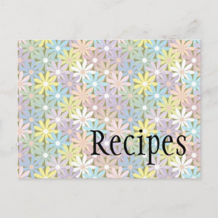Pastellflorale Rezeptkarte Postkarte