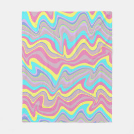 Pastellflüssigkeitswellen Fleecedecke